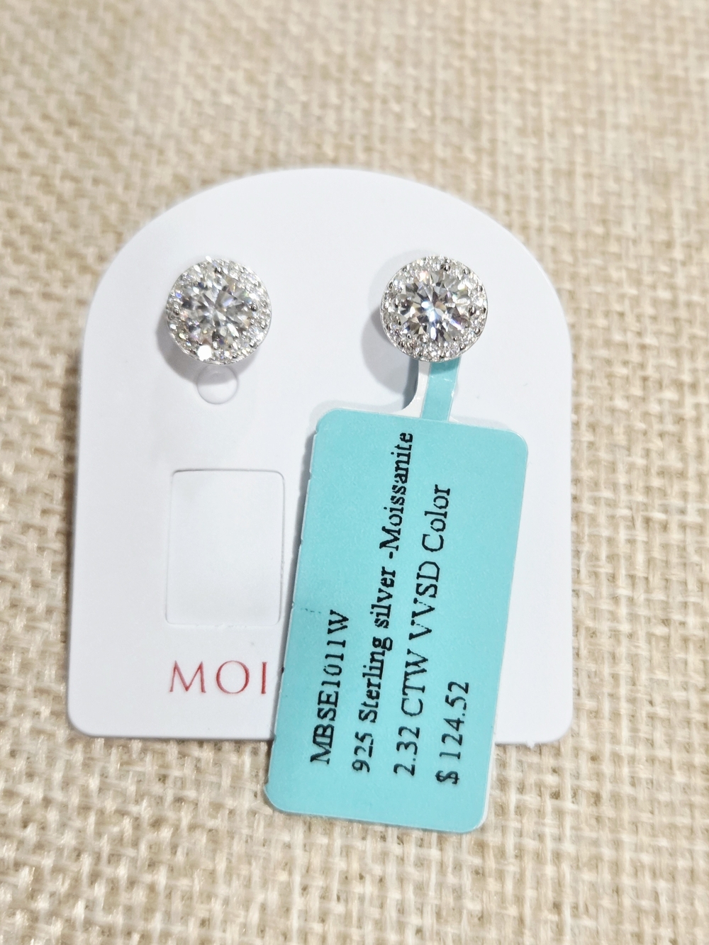 Sterling Silver Round Halo ✨️Moissanite✨️ Stud Earrings in White